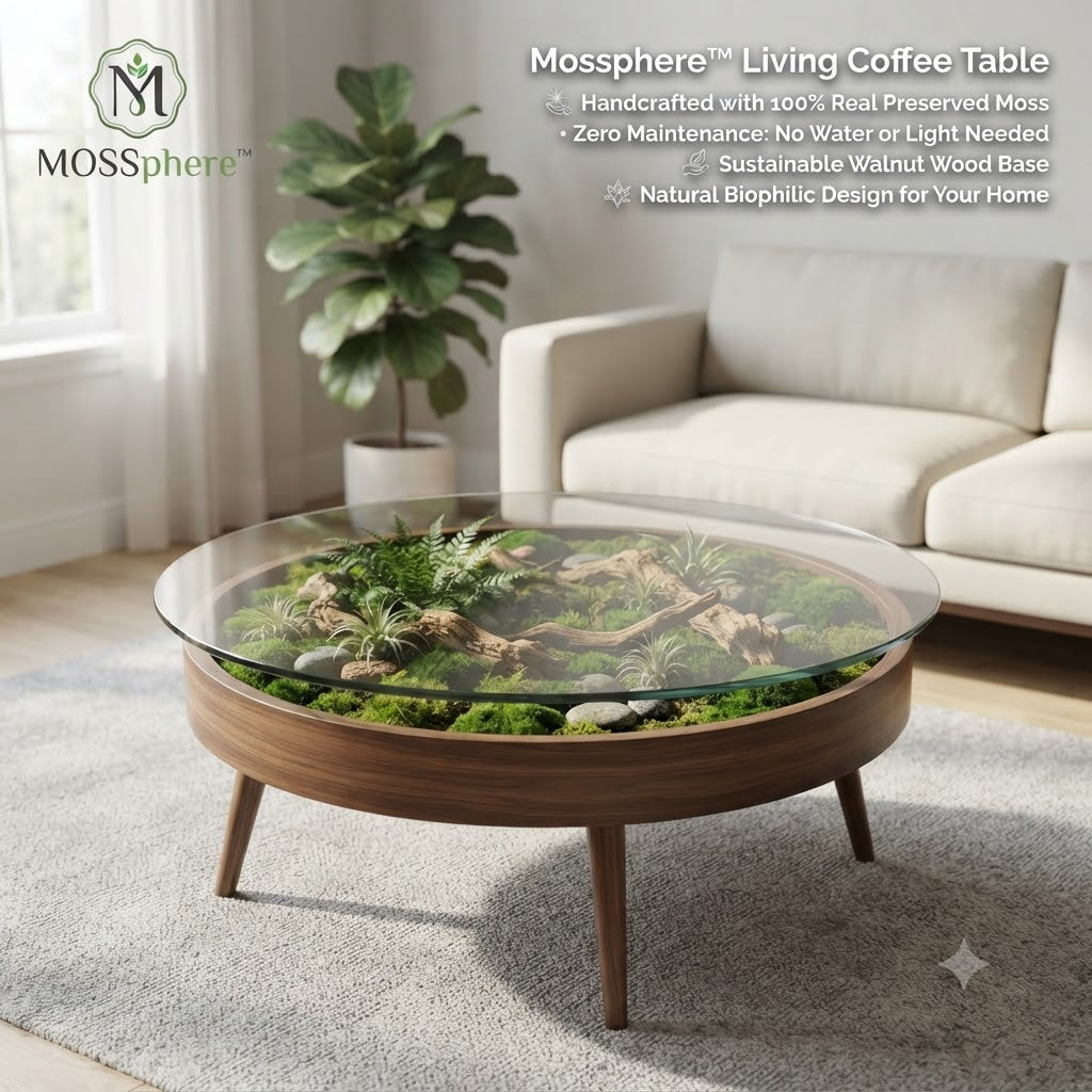 Mossphere™ Biophilic Artisan Coffee Table – The "Arcadia" Collection